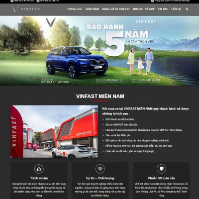 Mẫu website bán xe vinfast 01