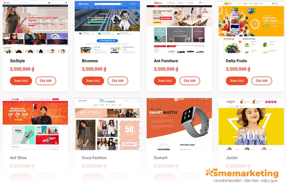 Các mẫu giao diện website tại Webvina