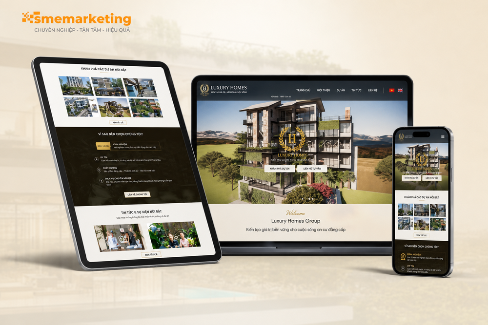 Happy Homes - Website dịch vụ lưu trú và bất động sản