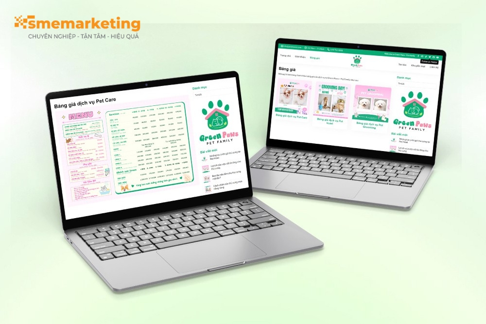 Bảng giá dịch vụ chăm sóc thú cưng tại Green Paws Bảng giá dịch vụ chăm sóc thú cưng tại Green Paws