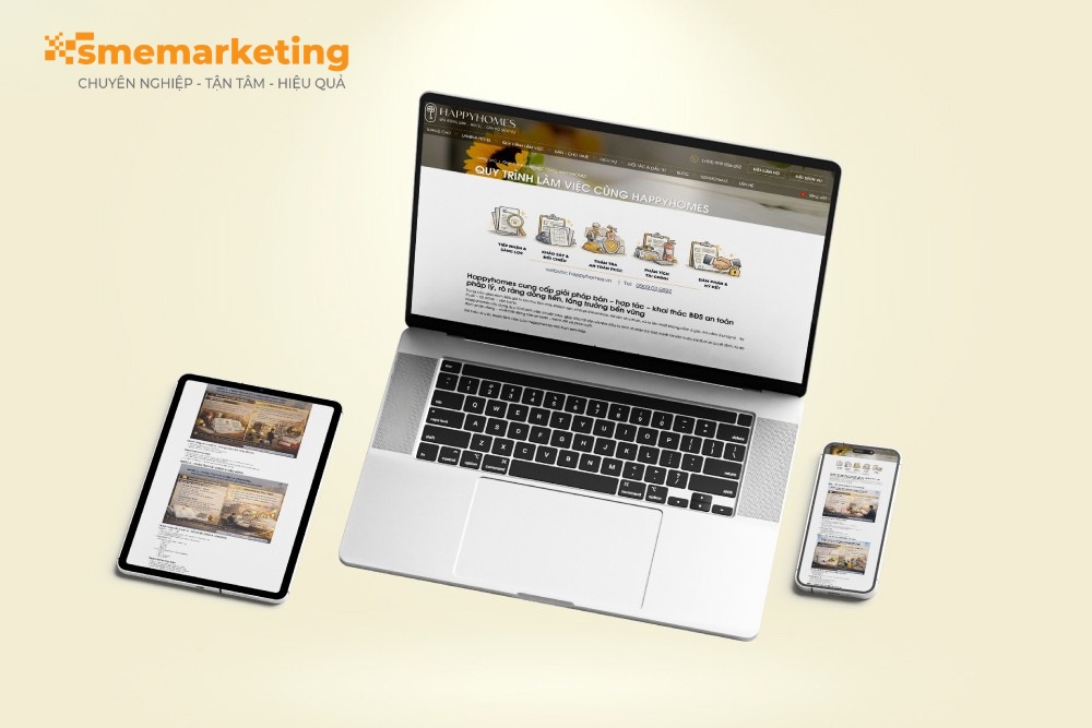 Happy Homes - Website dịch vụ lưu trú và bất động sản
